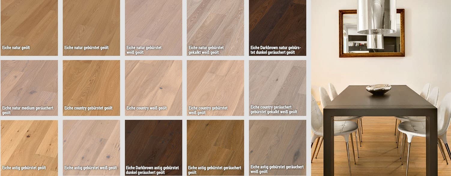 Parkett geölt – Farbauswahl