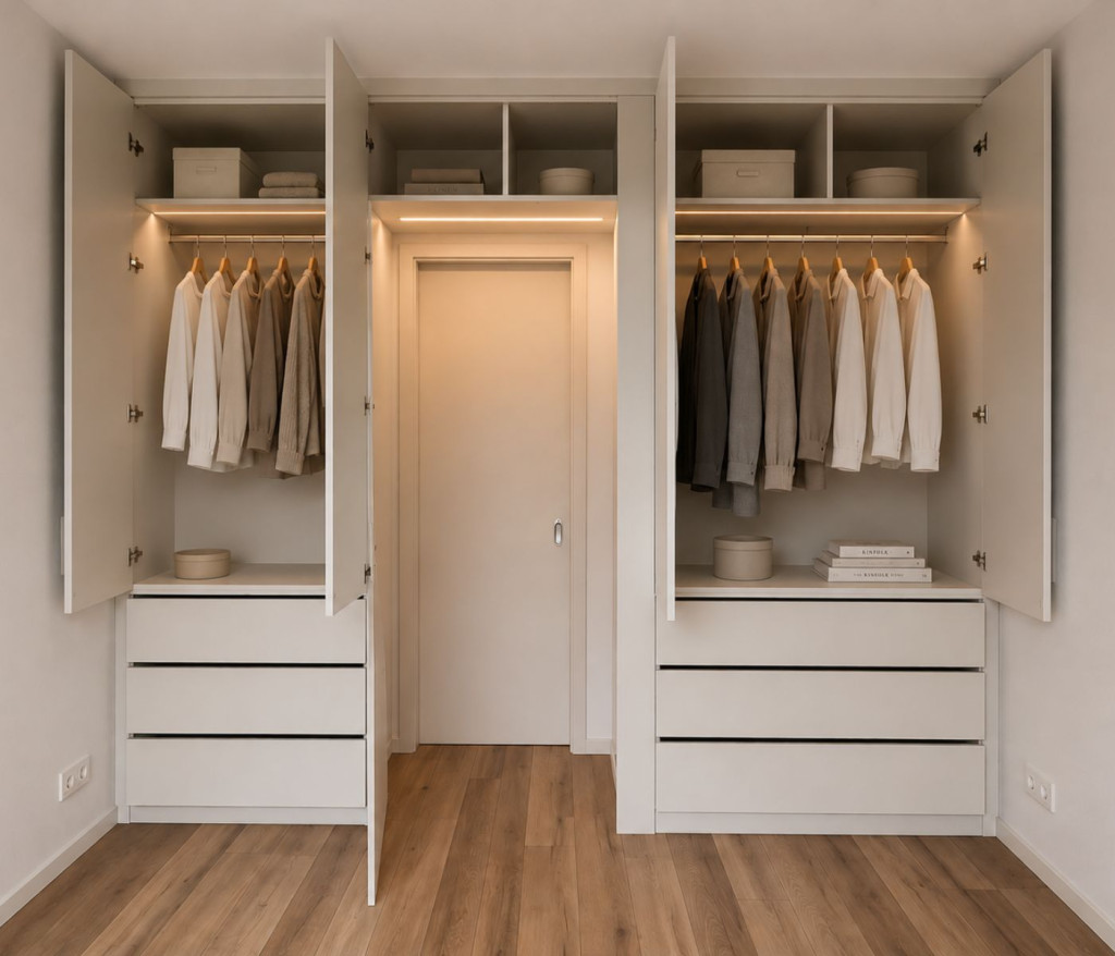 Kleiderschrank mit Durchgangst&uuml;r